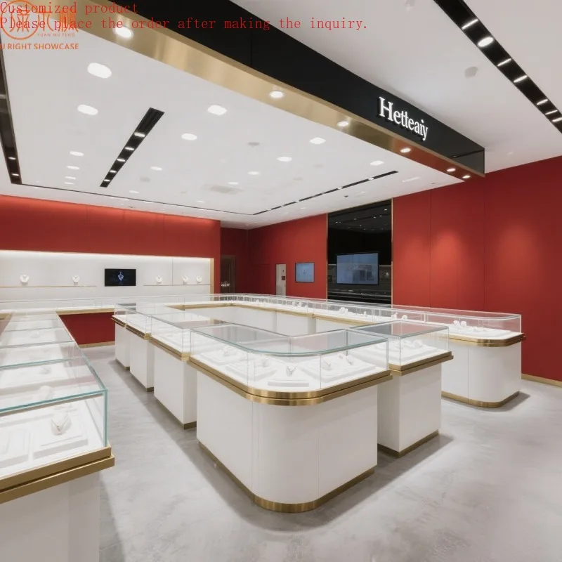 

Custom.Luxury Brand Jewelry Display Cabinet Customization Minimalist Style Whole Store Design Custom Jewelry Cabinet Manufacture