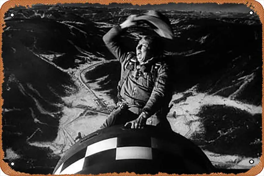 Pancarte en métal - Docteur Folamour Dr Strangelove (Comment j'ai appris à arrêter de m'inquiéter et à aimer la bombe) par Kubr - Affiche en métal