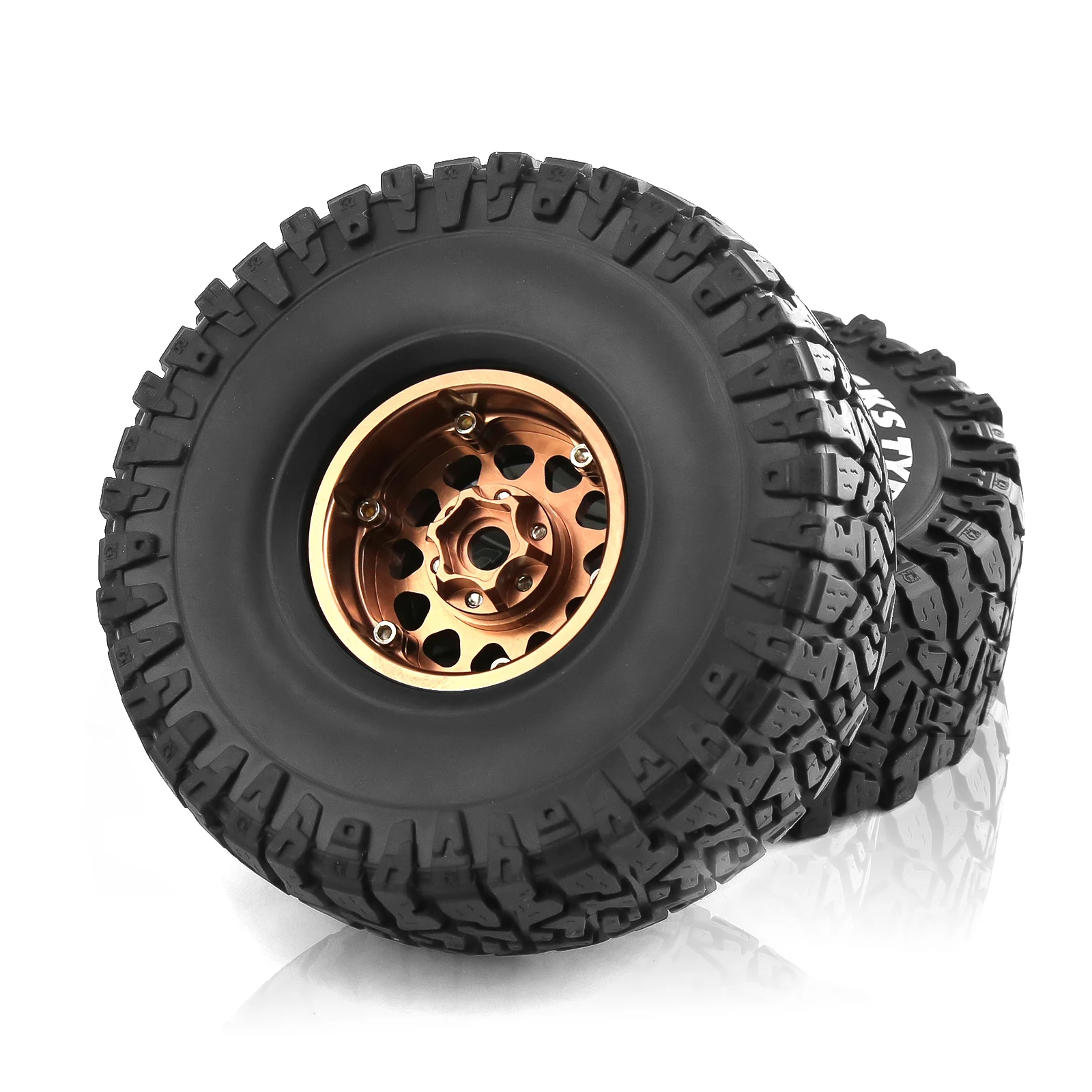 RS RC 4 pz 1.9 pneumatici ruota e metallo Beadlock 12 raggi cerchione per 1/10 RC Rock Crawler Axial SCX10 90046 TRX-4