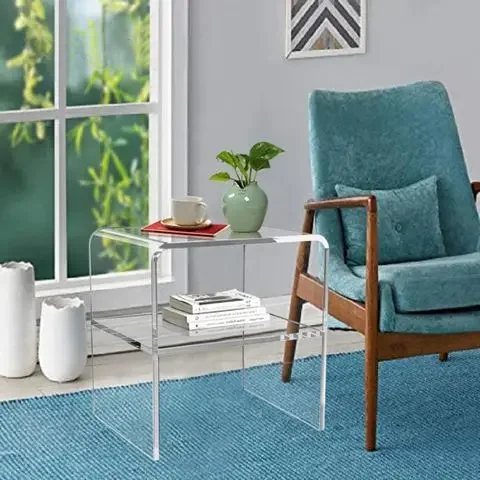 Minimalist Transparent Acrylic Coffee Table Nordic Living Room Moving Sofa Side Table Family Furniture Bedroom Nightstand