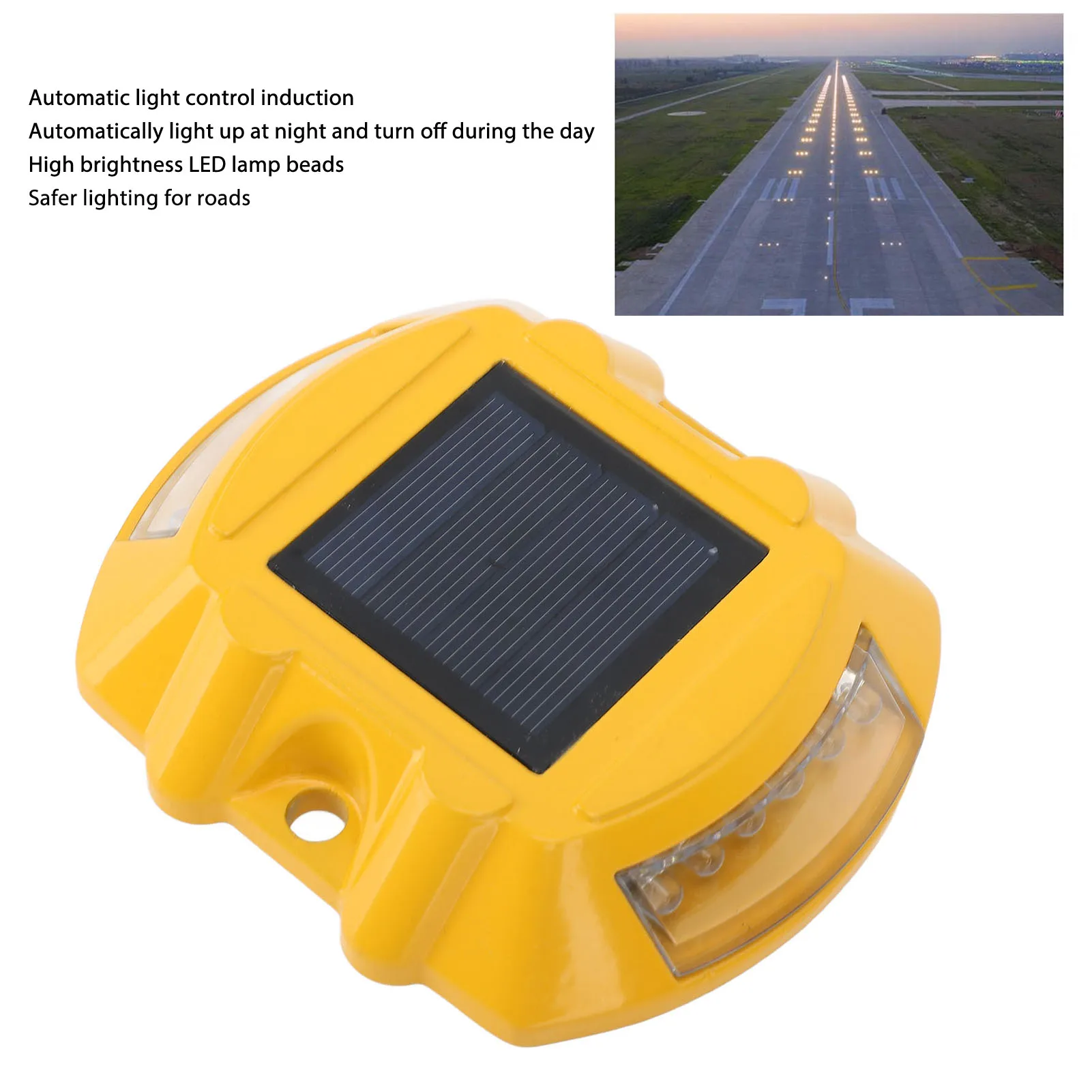 ZK40 Solar Driveway Marker Lights Aluminum Alloy Waterproof Solar Power Ground Road Stud Lamp for Sidewalk Pathway Red Light