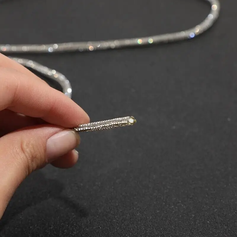 5/10/20/30Yards Rhinestone Rope Glitter 4mm Crystal Tube Cord Trimming DIY Jewelry Bracelet Necklace Shoelaces Bag Strap Materia