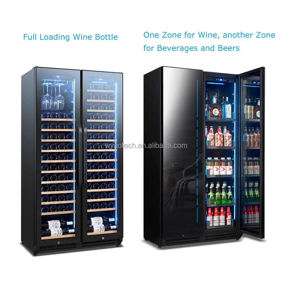 H1670*W860*D510mm Compressor Cellar Cooler Cabinet for Red White Champagne Sparkling Wine and Beverage Refrigerator