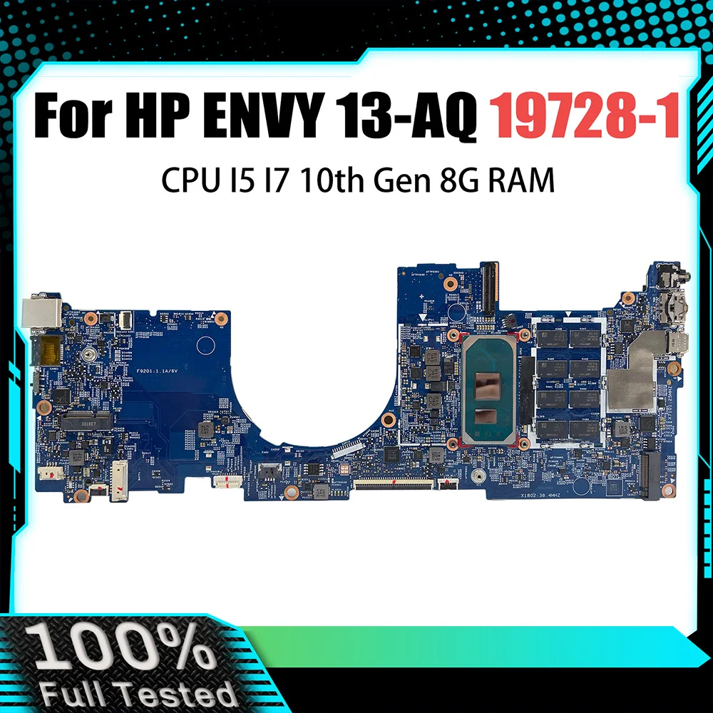 Computer Mainboard For HP ENVY 13-AQ L70927-001 L70927-601 Laptop Motherboard 19728-1 CPU I5 I7 10th 8G RAM DDR4 100% Test OK