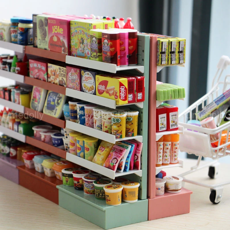 1/6 Scale Miniature Dollhouse Supermarket Store Decor Mini Food and Drinks for Doll Blyth BJD Accessories Toy