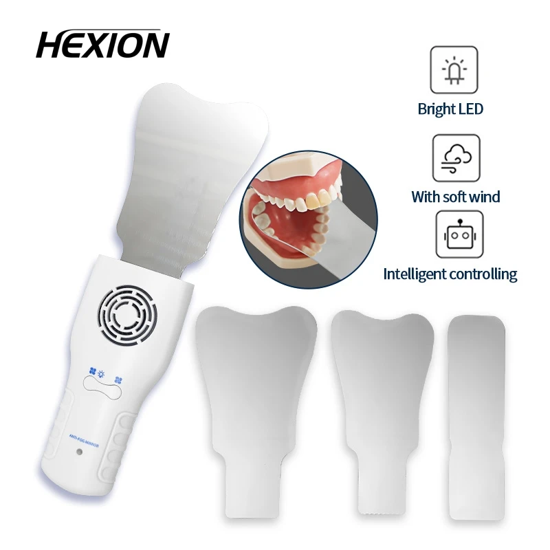 HEXION 3-6 Stück Automatischer Antibeschlag-Zahnspiegel, Reflektor für Oralfotografie, Kieferorthopädischer Bukkal-, Okklusal- und Lingual-Antibeschlagspiegel – Detail 4