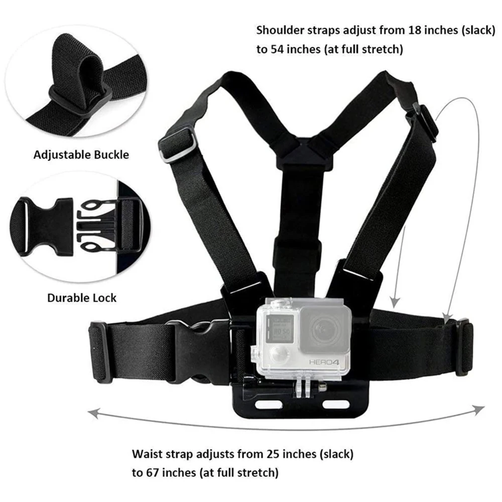 Head Strap Chest Harness Belt Mount For Gopro Hero 13 12 11 10 9 8 Insta360 X4 X3 DJI Action OSMO 4 3 Action Camera Accessories