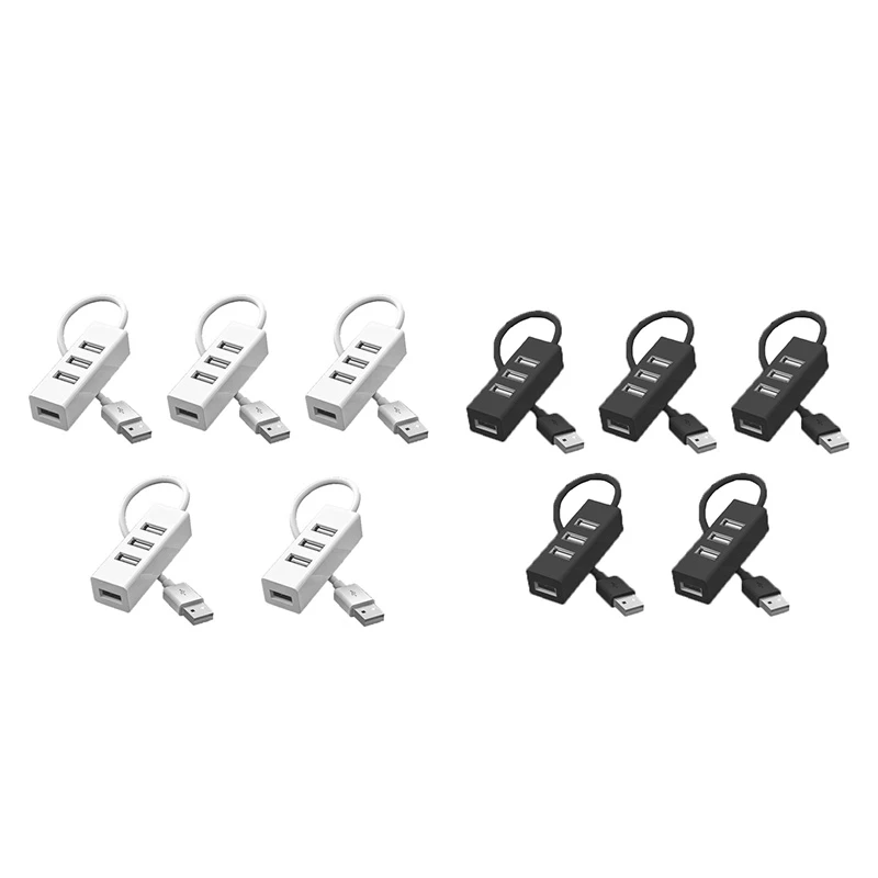 5Pcs Hub USB Multi 2.0 Hub USB Splitter Power Adapter High Speed 4 Port All In One For PC Windows Computer Parts B