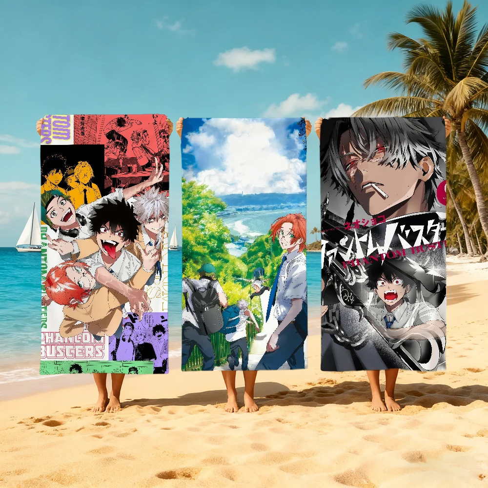 P-Phantom anime Towel Large Quick-Drying B-busters Microfiber soft Beach Towel for Travel Fitness Sauna Bathing Camping