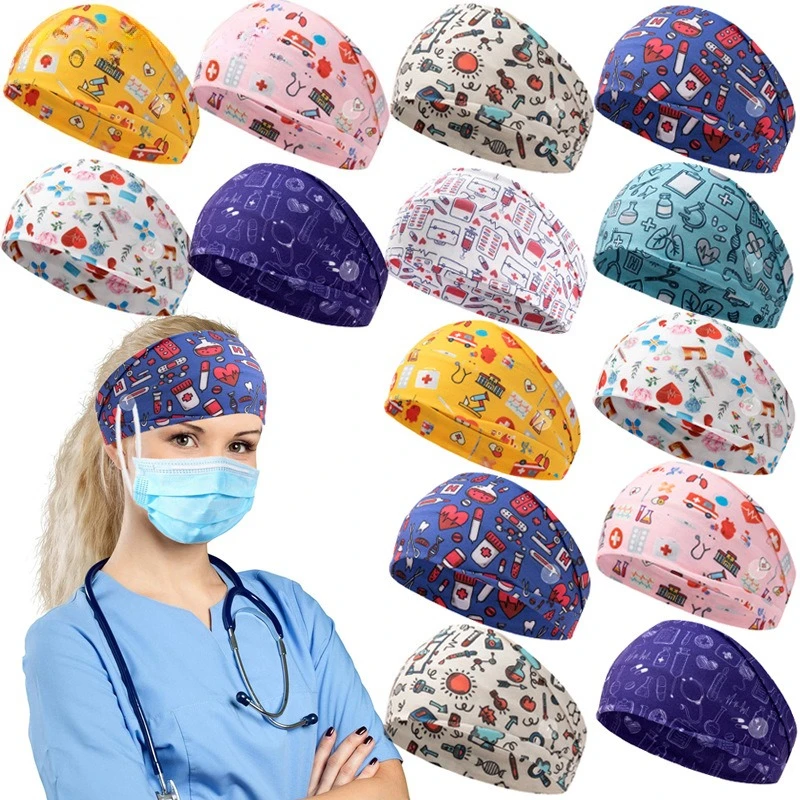 

Hot Selling Medical Headband with Anti Pinch Button Mask Elastic Headband Headscarf Fitness Accessory Running Sweatband