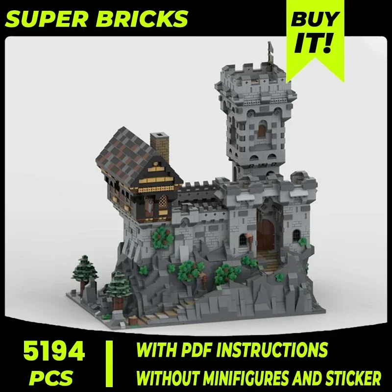 Fortress Model Moc Building Bricks Medieval Rock Castle Technology Modular Blocks Gifts Christmas Toys DIY Sets Assembly