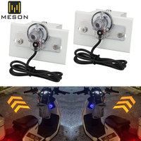 Motorcycle Projection Turn Signal Indicator Arrow Style Projection Side Lamp Universal Amber Blinker Lights Night Running Light