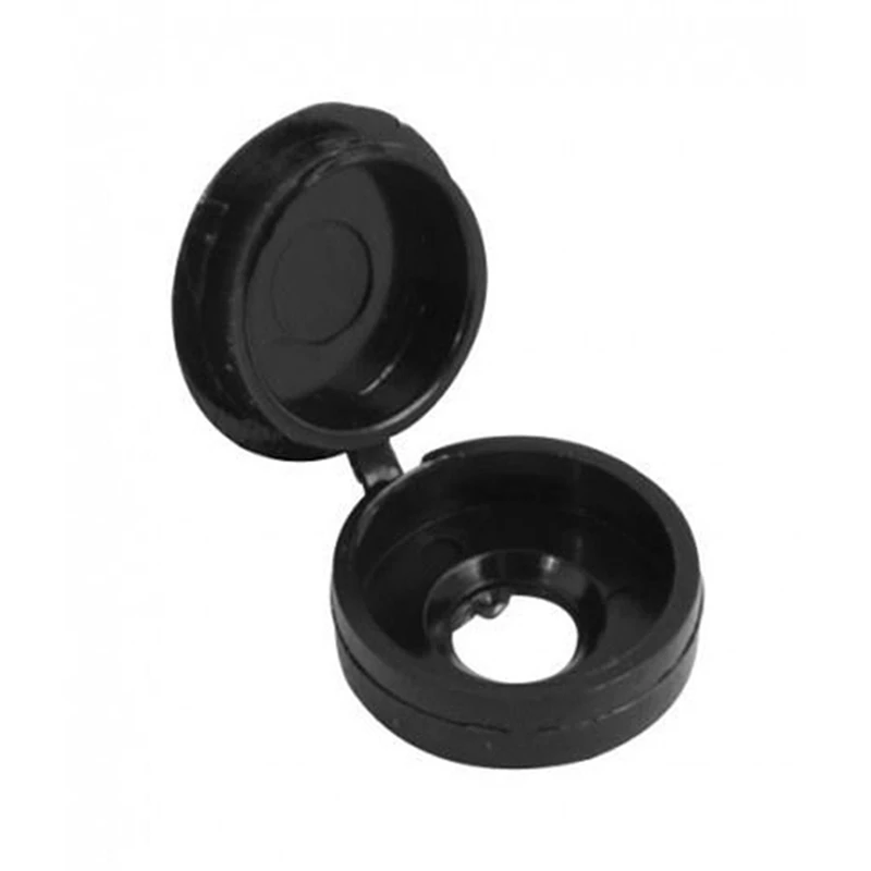 Screw Cap Cup Washer Hinged Cover Black ( Pack Of 100 )