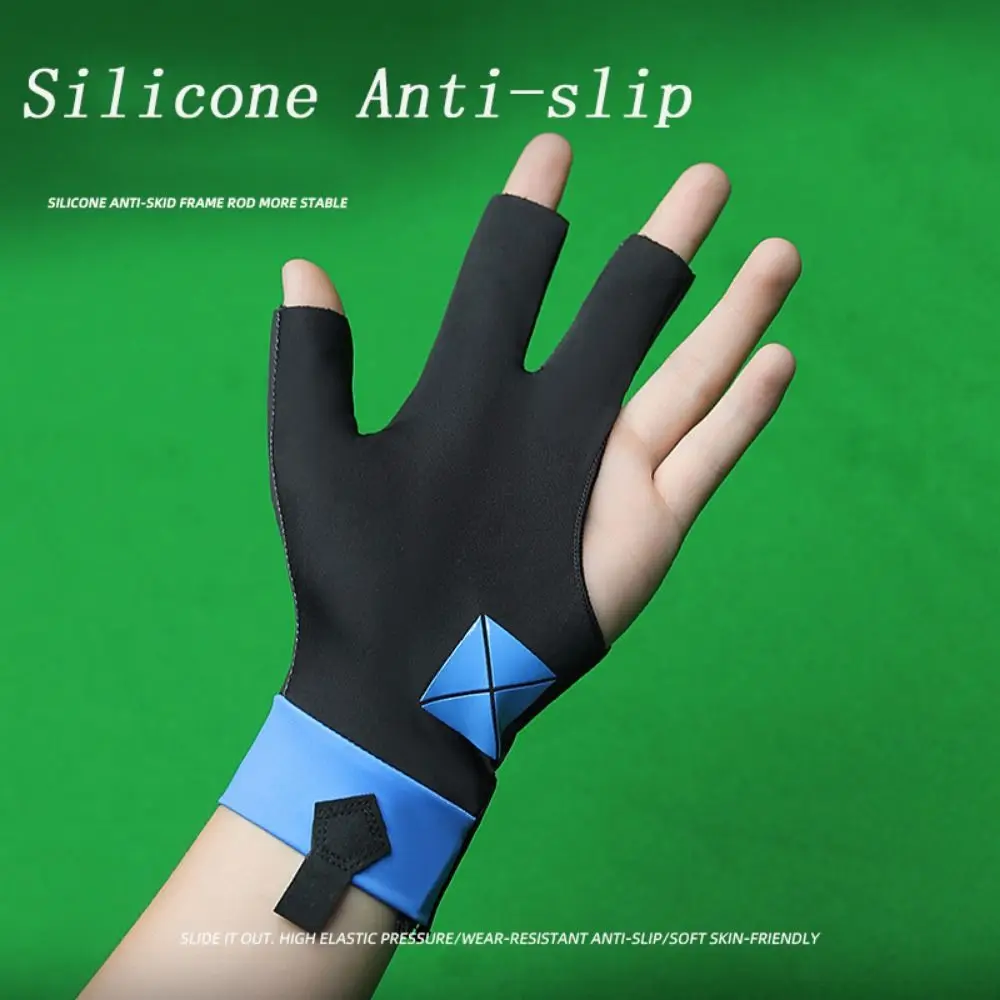 

Three Finger Left Hand Billiards Gloves Wear-resistant Lightweight Billiard Training Gloves Exposed Finger Breathable