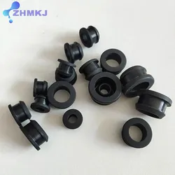1/2/3/5/8/10Pcs Silicone Rubber Snap-on Grommet Hole Plugs End Caps Bung Wire Cable Protect Bush Black 4.5mm-30mm