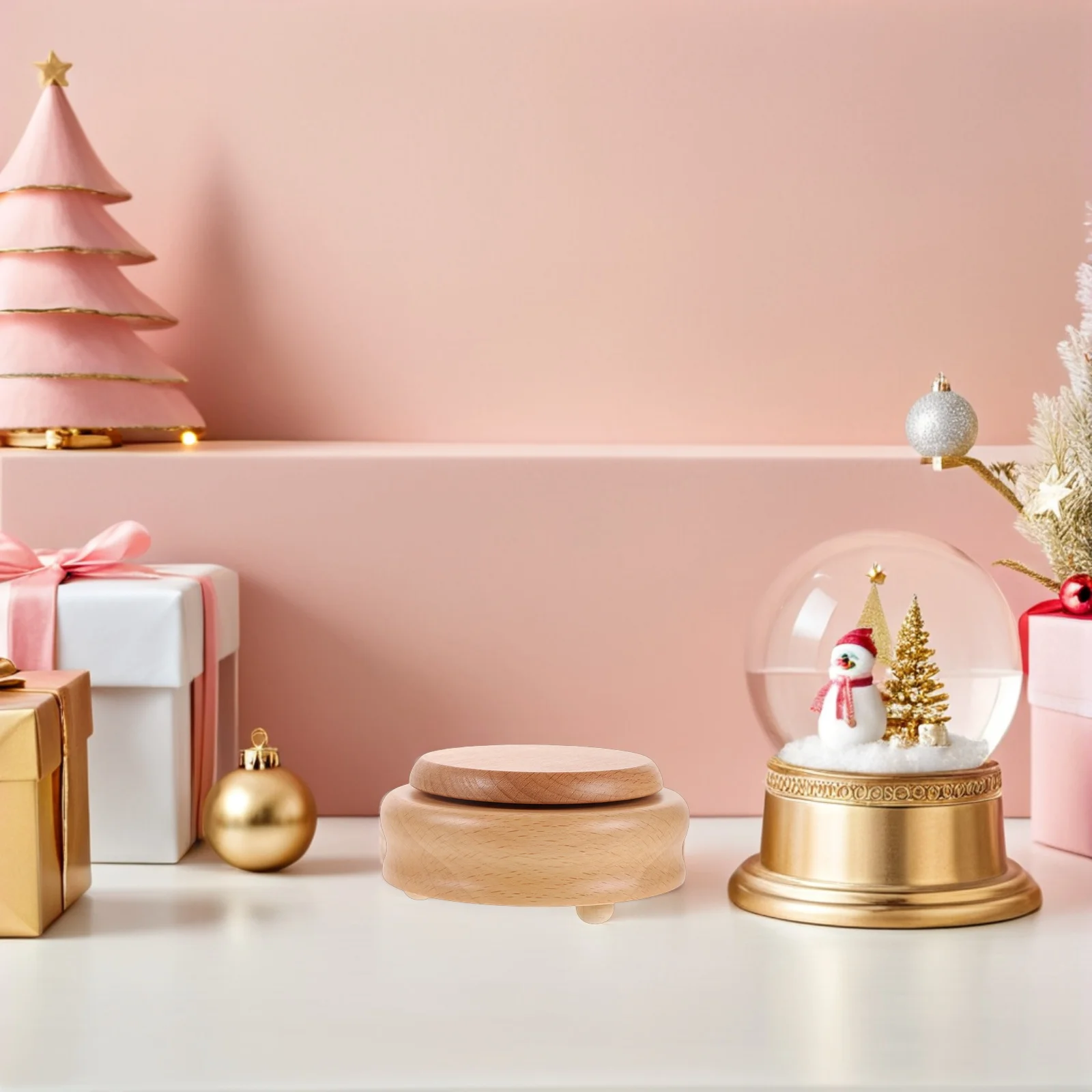 

Round DIY Music Box Base Wooden Rotating Platform 11x11x5cm Natural Part for Assembling Musical Box Projects Ideal