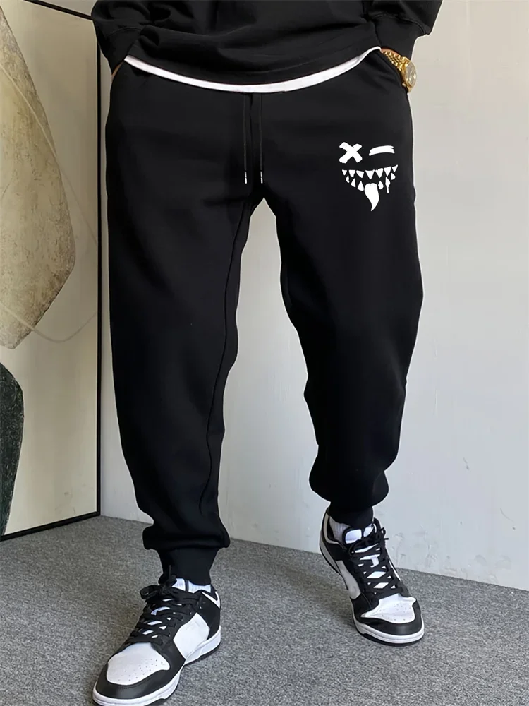 Y2K Pantalones para correr con estampado de dragones y letras para hombre. Pantalones casuales con cordón elástico en la cintura, uso diario, pantalones deportivos S-3XL