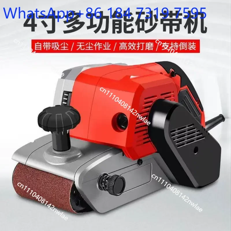 Portable Flip Chip Belt Sander Mini Flat Sanding Machine Small Polishing Tool for Wood Metal Surface Finishing