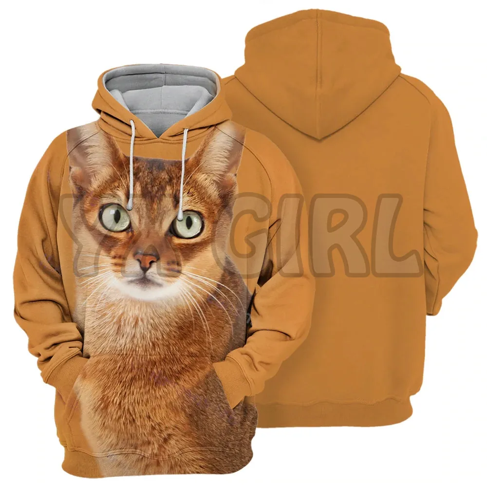 แมว Bengal 3D พิมพ์ Hoodies Unisex Pullovers ตลกสุนัข Hoodie สบายๆ Tracksuit