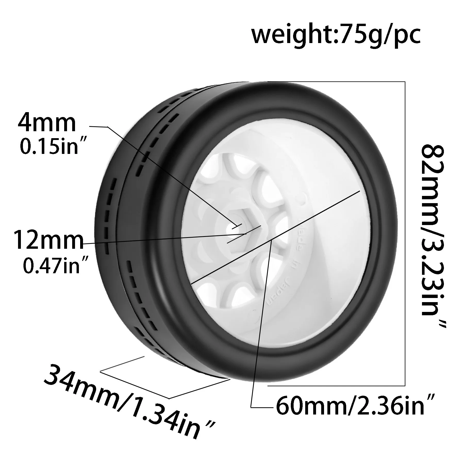 1/8 1/9 RC rallye course dérive pneus sur route voiture pneus en caoutchouc 12mm hexagone pour HPI HSP hpi WR8 Ford CNE DRX Carisma KYOSHO Tamiya MJX