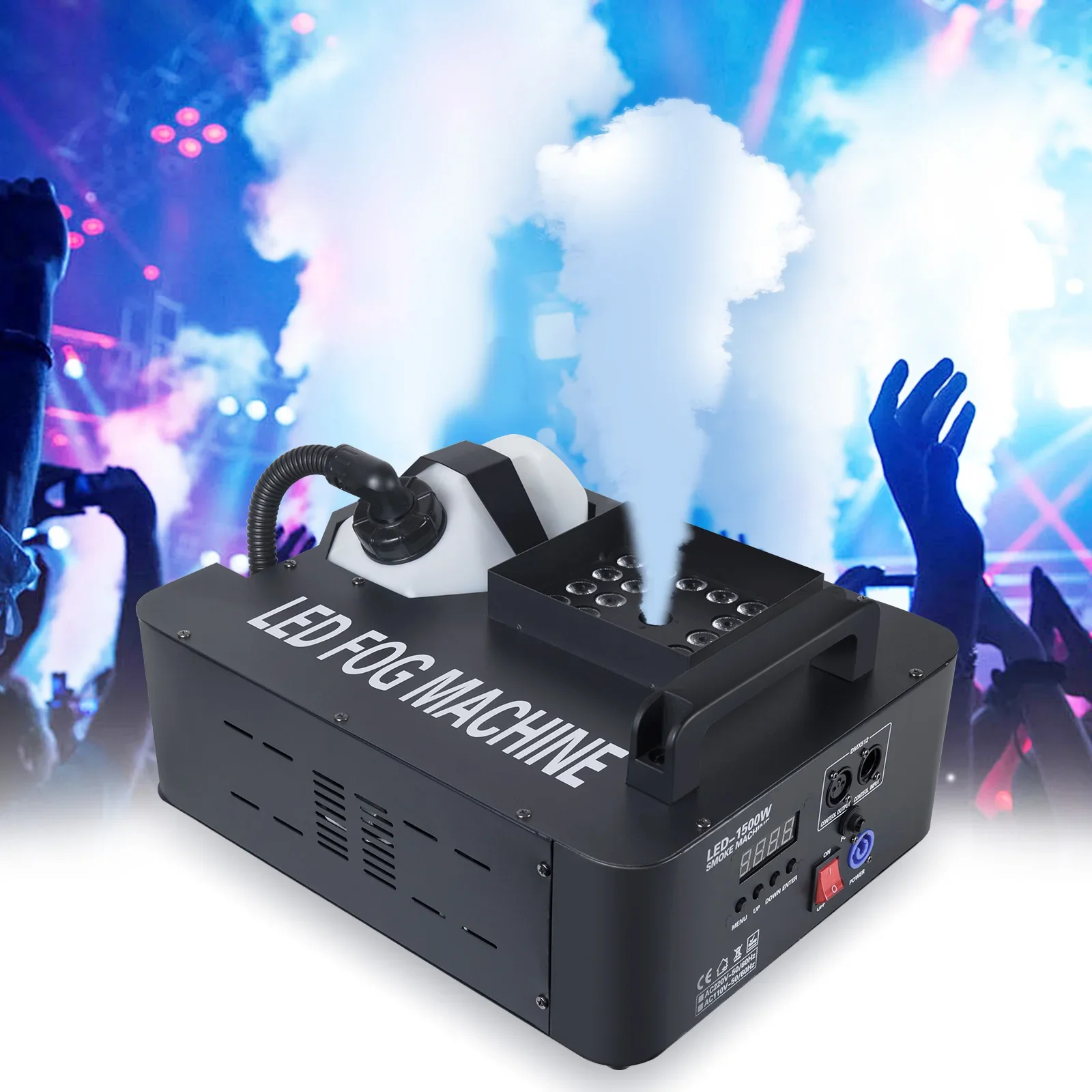 1500W RGB LED Fog Machine Stage DJ Smoke Machine Fogger Show Effect Club Remote Control Smoke Machine For Party Event