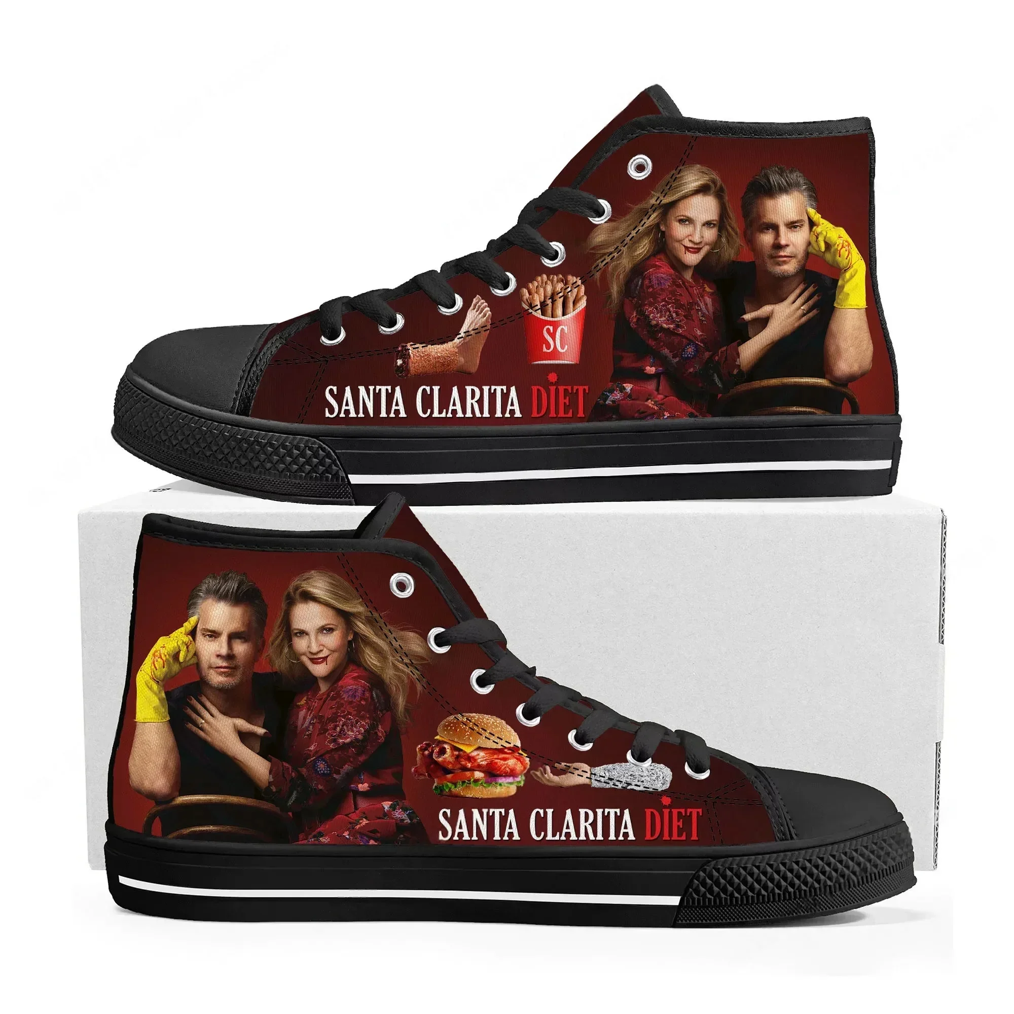 Santa Clarita Diet High Top Sneakers Mens Womens Teenager High Quality Canvas Sneaker couple Shoe Casual Custom Made Shoes