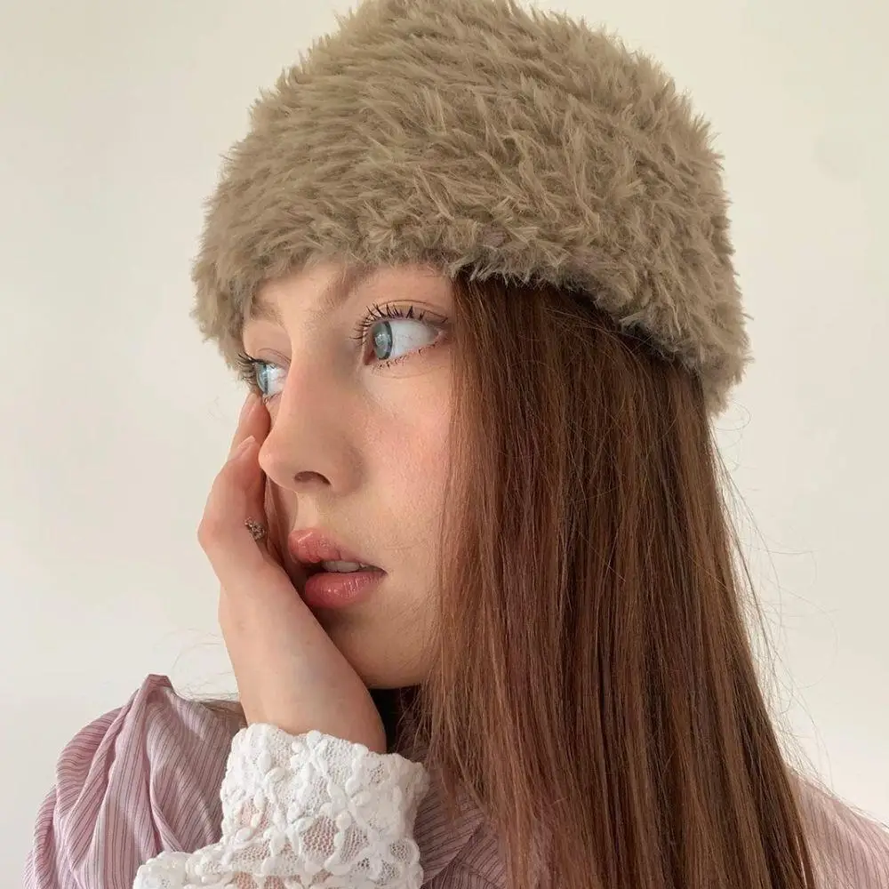 

Мягкие плюшевые широкие повязки на голову с крестом для женщин, осень-зима, теплая толстая повязка для волос, эластичный головной убор, повязка для волос для девочек, аксессуары для волос