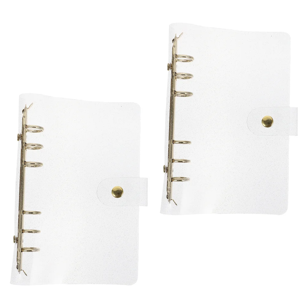 

2pcs Clear Binder Cover Reusable Refillable Plastic Notebook Shell Pvc Document Organizer Folder For Office School