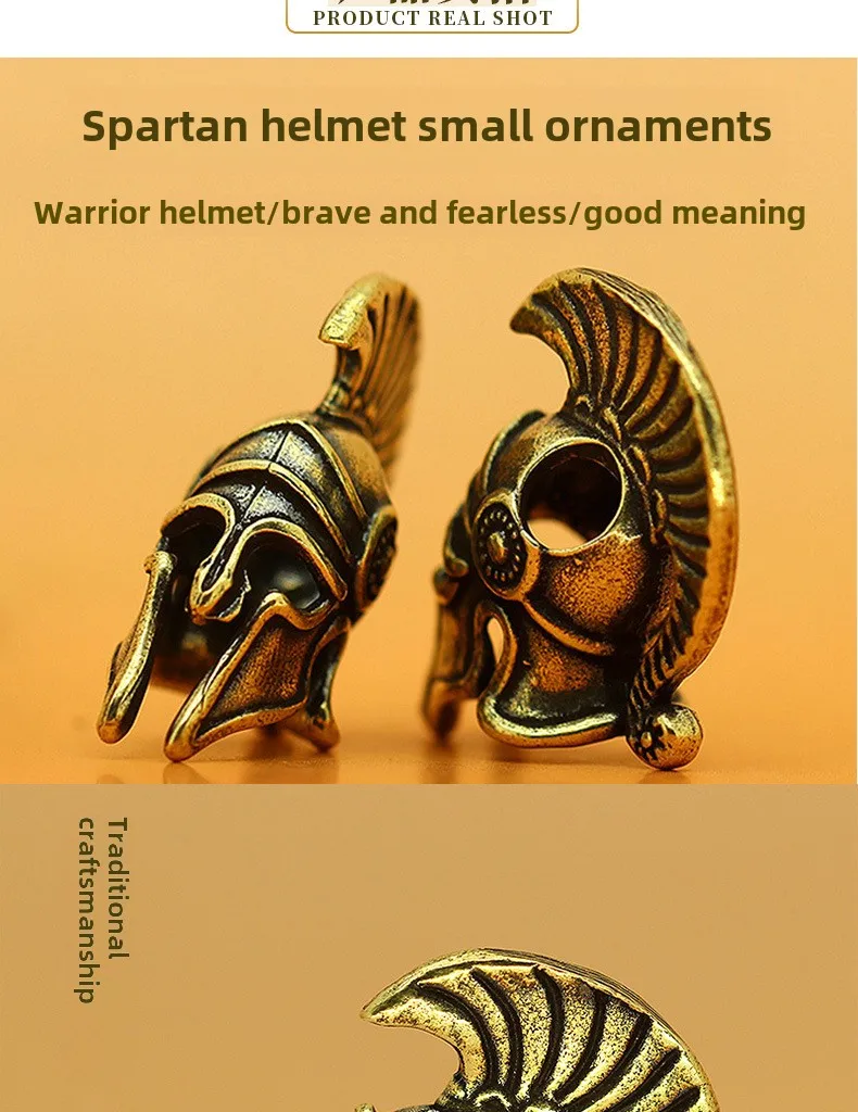 3 cm Mini Spartan Helm Messing Figur Handwerk Desktop Dekoration Heiße Souvenir Ornament – Detail 5