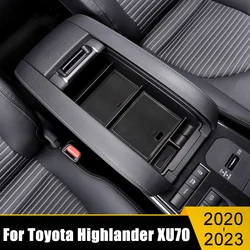 For Toyota Highlander XU70 2020 2021 2022 2023 Hybrid Car Central Armrest Storage Box Center Console Flocking Organizer Tray