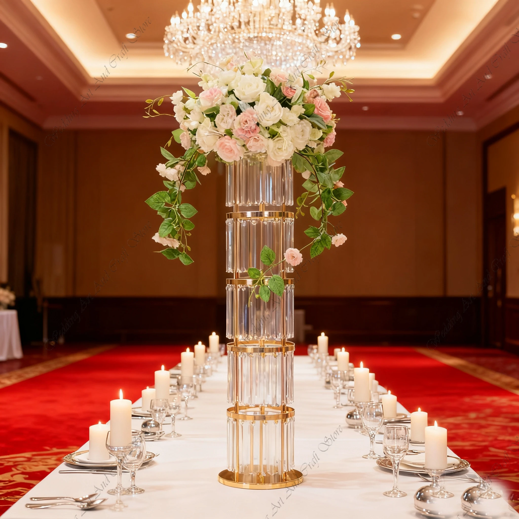 5pcs f30 70-115cm Multi-layered Aisle Guide Wedding Geometric Path Guidance Wedding Banquet Hall Table Flower Stand Decor iy367