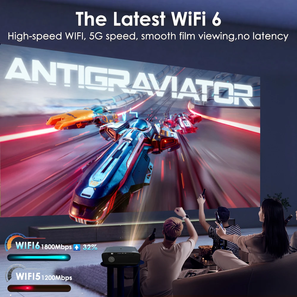 Projektor 4K UHD Beamer Netflix Oficjalna licencja Android 11 Projektory 5G WiFi Wideo Dolby Inteligentne kino domowe Odtwarzanie Google