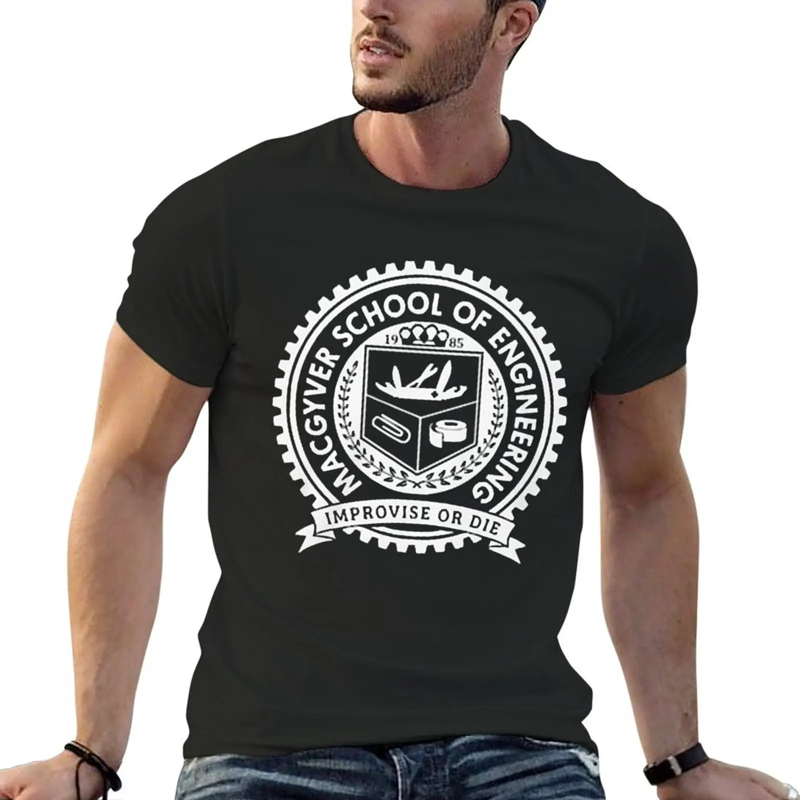

Macgyver School T-shirt funnys vintage clothes for a boy cute clothes men clothing