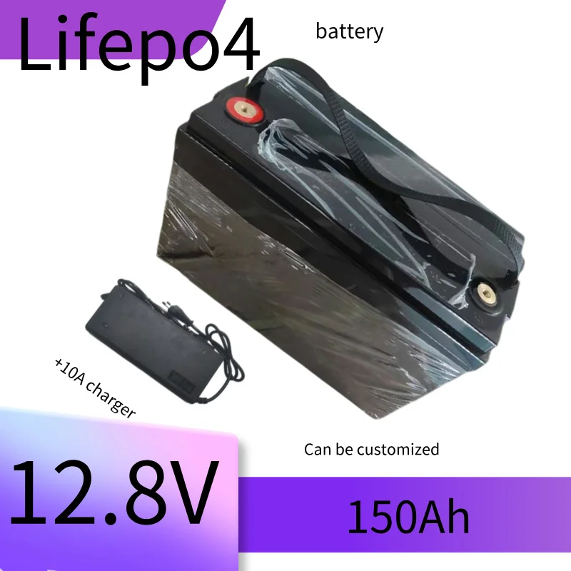 12V lithium battery bluetooth APP 4S 12.8V 150AH lifepo4 battery for Solar energy storage EV RV inverter +10A Charger