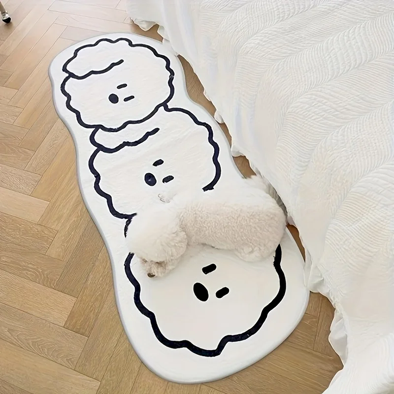 VIKAMA Oval Camping Animal Carpet Minimalist Animal Printed Carpet Entrance Anti slip Water absorbing Carpet Home Decoration