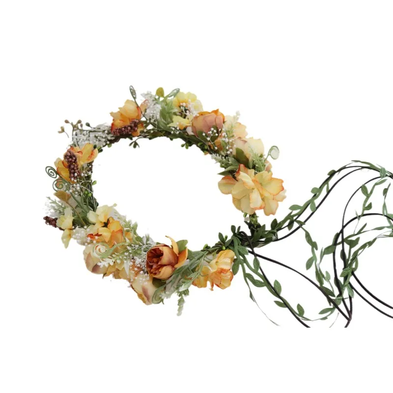 forest-flowers-bridal-wreath-headwear-resort-beach-headband-wedding-photo-wedding-hair-accessories