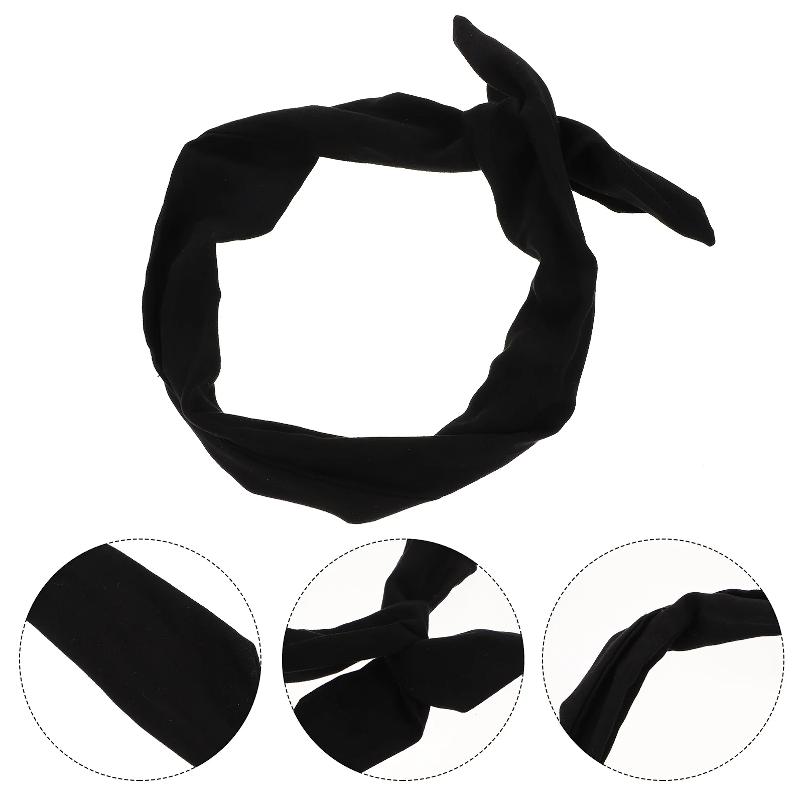 4 Pcs Head Band Hair Jewelry Tie Headbands for Women Bow Turban Scarf Black Women's