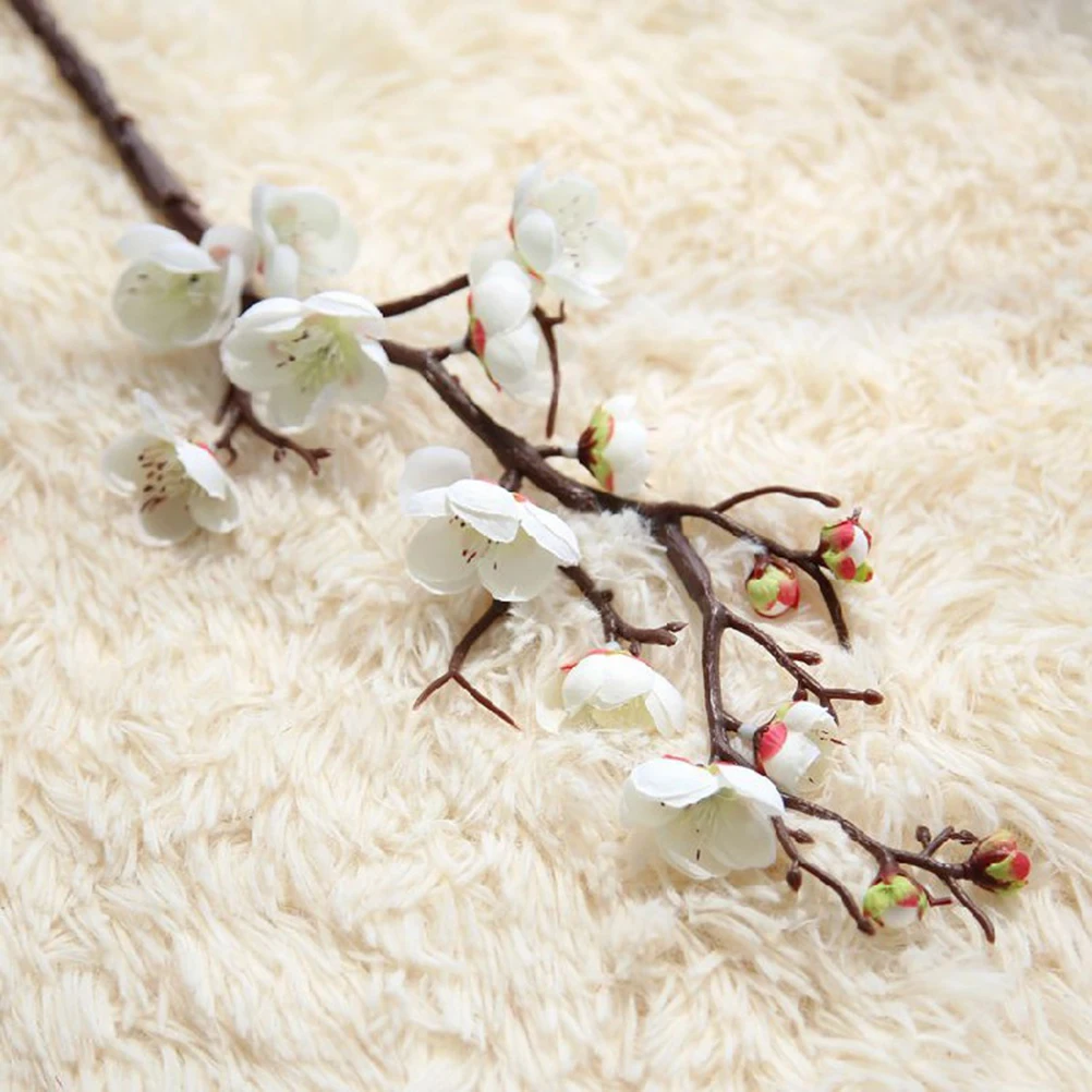 

2 pcs Artificial Plum Blossom Flowers for Home Office Party Decoration Faux Silk Plants Bouquet Vase Fillers LifelikeFlowers