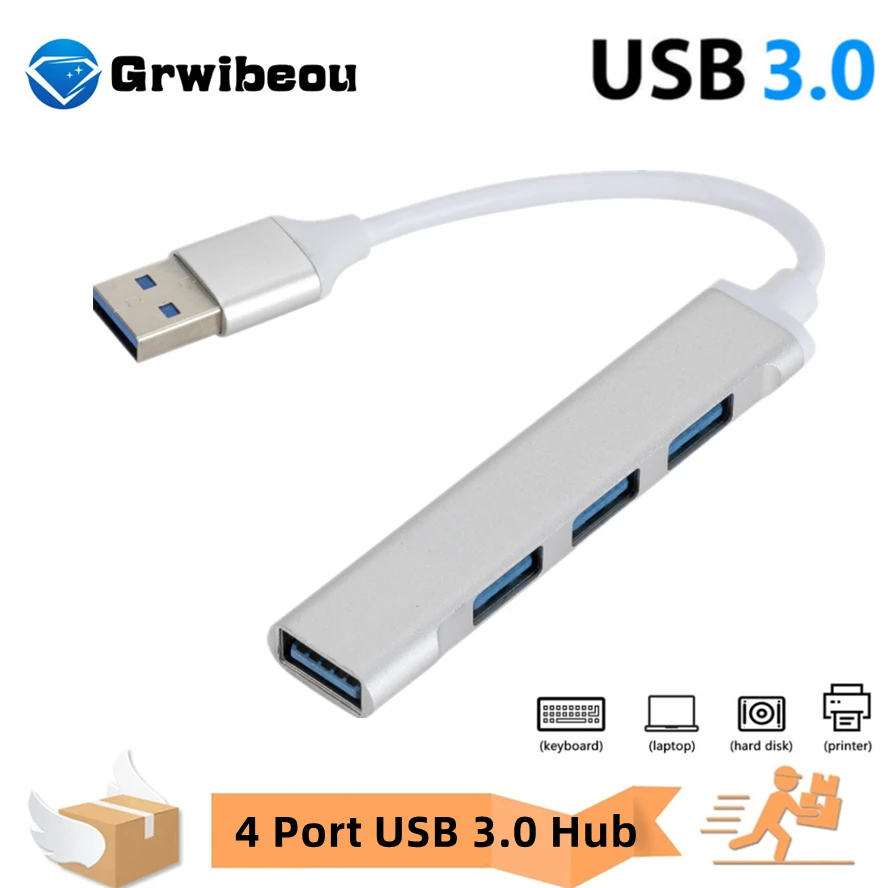 4Port USB 3.0 Hub USB Hub High Speed type c Splitter 5Gbps For PC Computer Accessories Multiport HUB 4 USB 3.0 2.0 Ports Divider