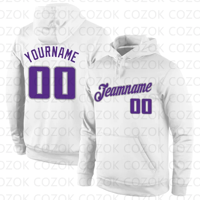 Customized Hoodies White Blue Color Jersey 3D Printed  Unisex Pullovers Hoodie Casual Sweatshirts