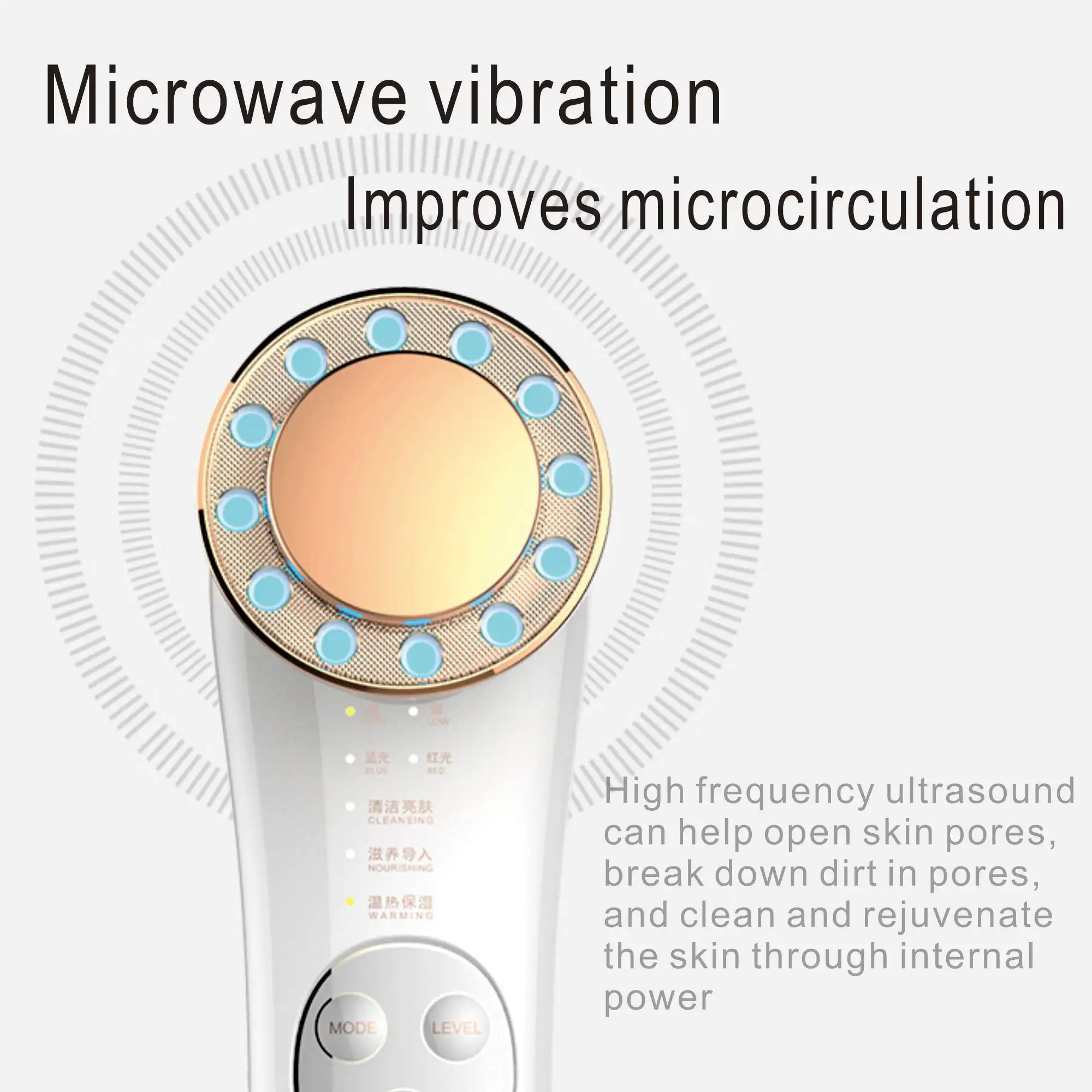 เครื่องนวดหน้า อุปกรณ์ความงามต่อต้านวัยและต่อต้านริ้วรอย เครื่องนวดหน้ากระชับสัดส่วน เครื่องมือทําความสะอาดผิวหน้ามืออาชีพ