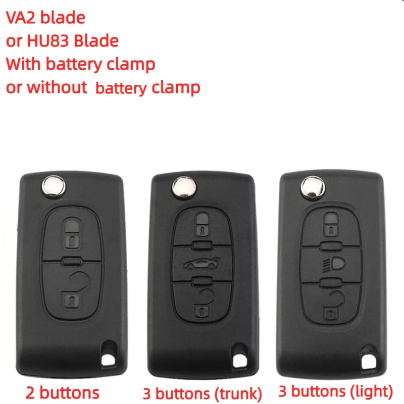 Flip Remote Car Key Shell Case For Citroen C2 C3 C4 C5 C6 Xsara Berlingo For Peugeot 20 37 307 308 407 607 807 HU83 VA2