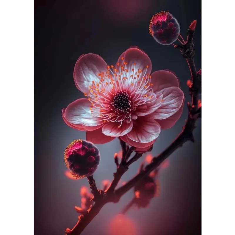 Modern Minimalist Colorful Bright Flower Hydrangea Rose Tulip Flower Art Poster Canvas Paintings Wall Art HD Pictures Home De
