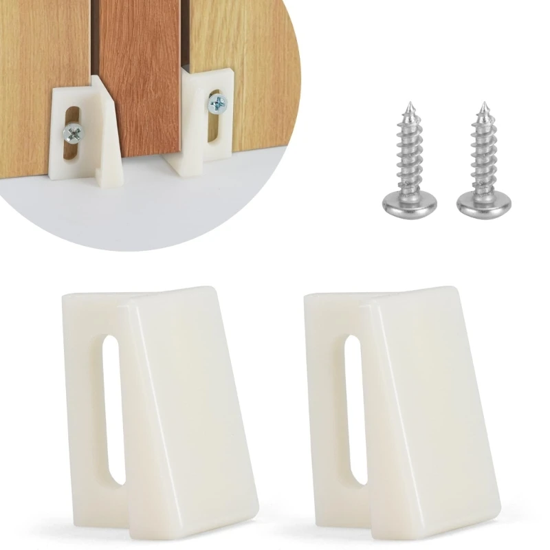 Pocket Door Floor Guide Set with Side Jamb Mount, Adjustable Slot Bottom Guide Design, 10 Plastic Replacement Guides and 20