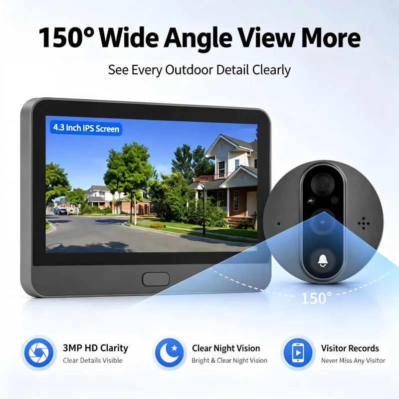 Tuya Smart Life 3MP 1080P WiFi - Peephole Camera Viewer ulasan dan harga