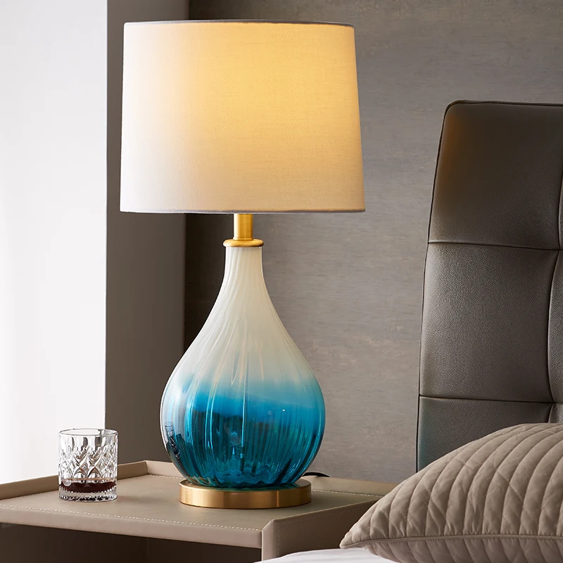 

American light luxury glazed table lamp master bedroom bedside lamp modern simple Nordic creative warm home living room European