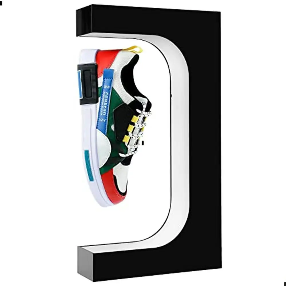 Magnetic Floating Sneaker Display Stand Holder 360° Rotation LED Light Anti-drop Protection Shoe Showcase Levitation Technology