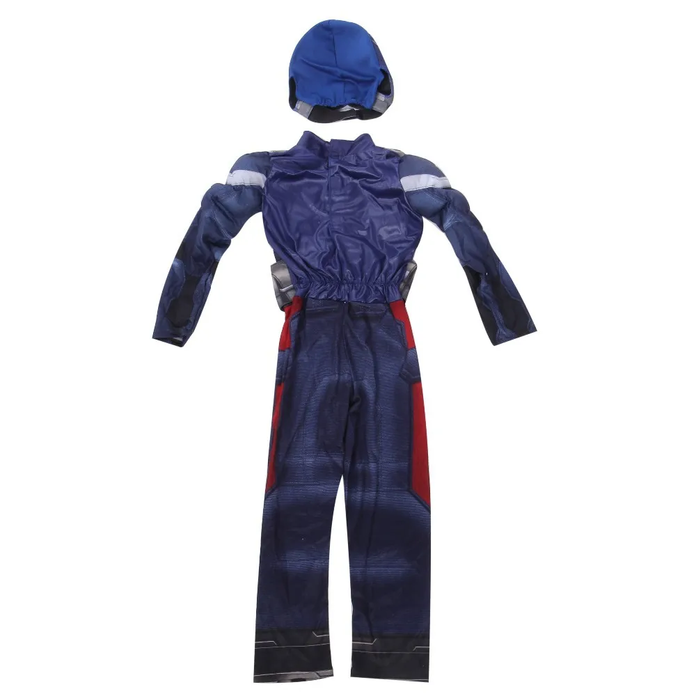 Movie Muscle Captain America Cosplay Jumsuits Kids Superhero Captain Costumes Halloween Party for Boys Girls Children Costume