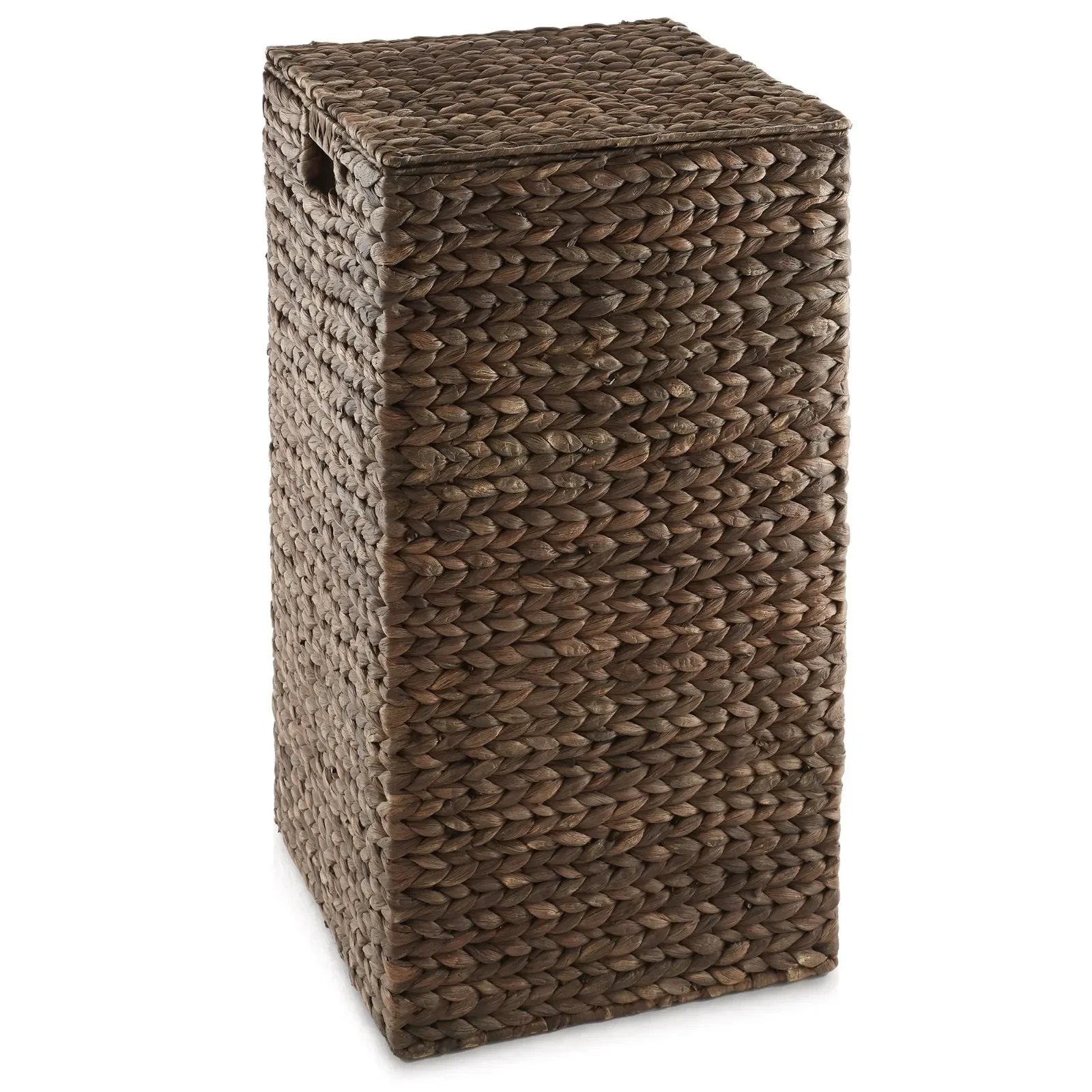

#For Woven square laundry basket with lid and clothing lining - water hyacinth-&