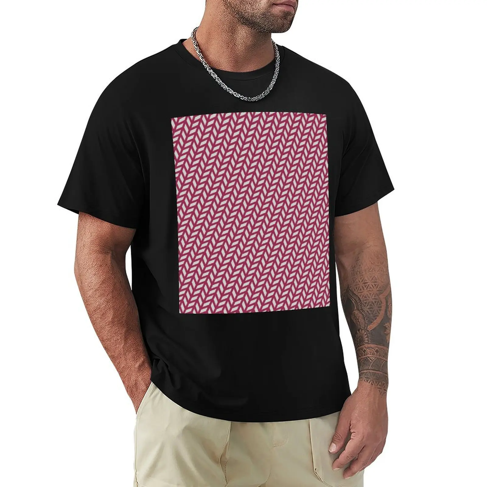 

Herringbone Abstract Geometric Pattern Trendy Design T-Shirt summer top sweat T-shirts oversize plain white t shirts men